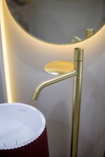 Напольный смеситель для раковины Boheme Stick Diamond 120-MG золото матовое